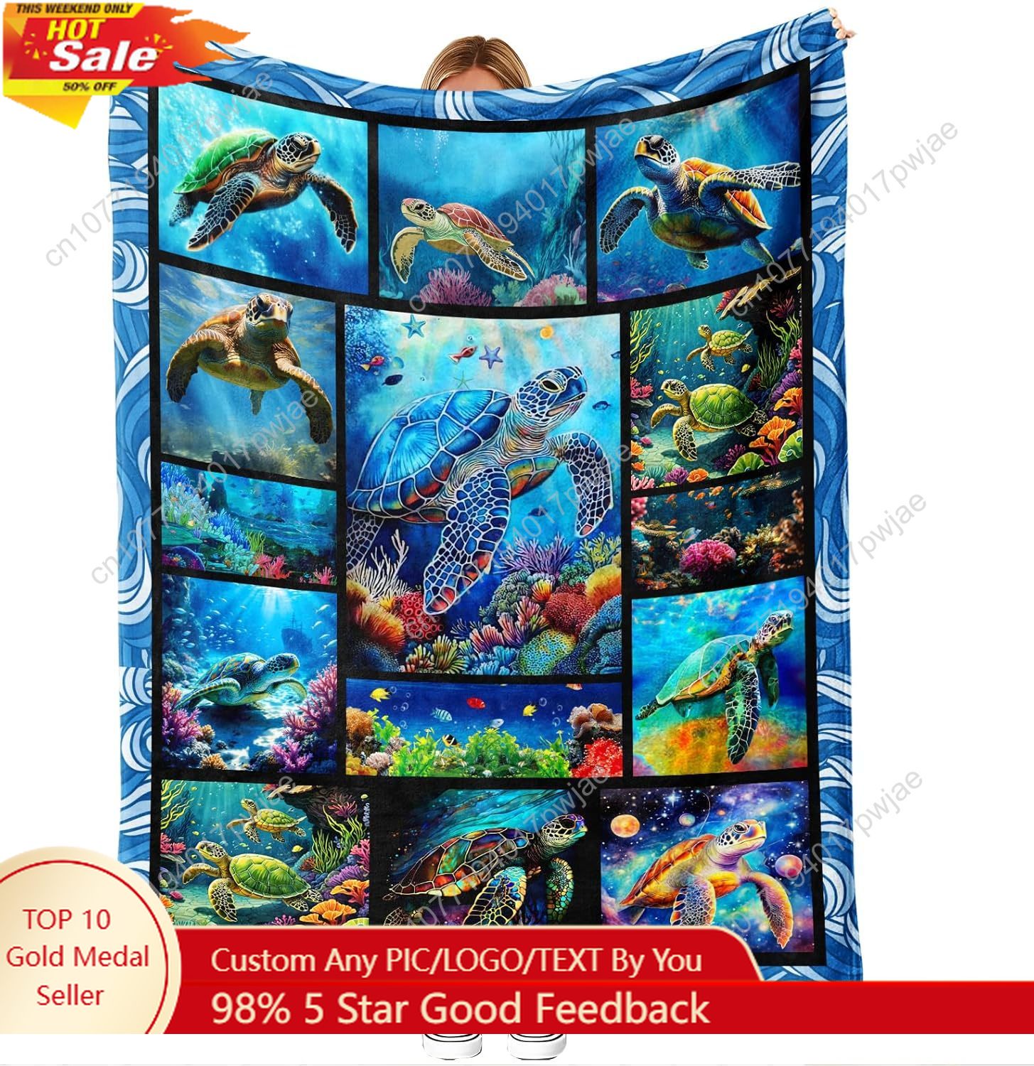 Home Textiles Blanket - Фланелевое одеяло с морской черепахой, мягкое