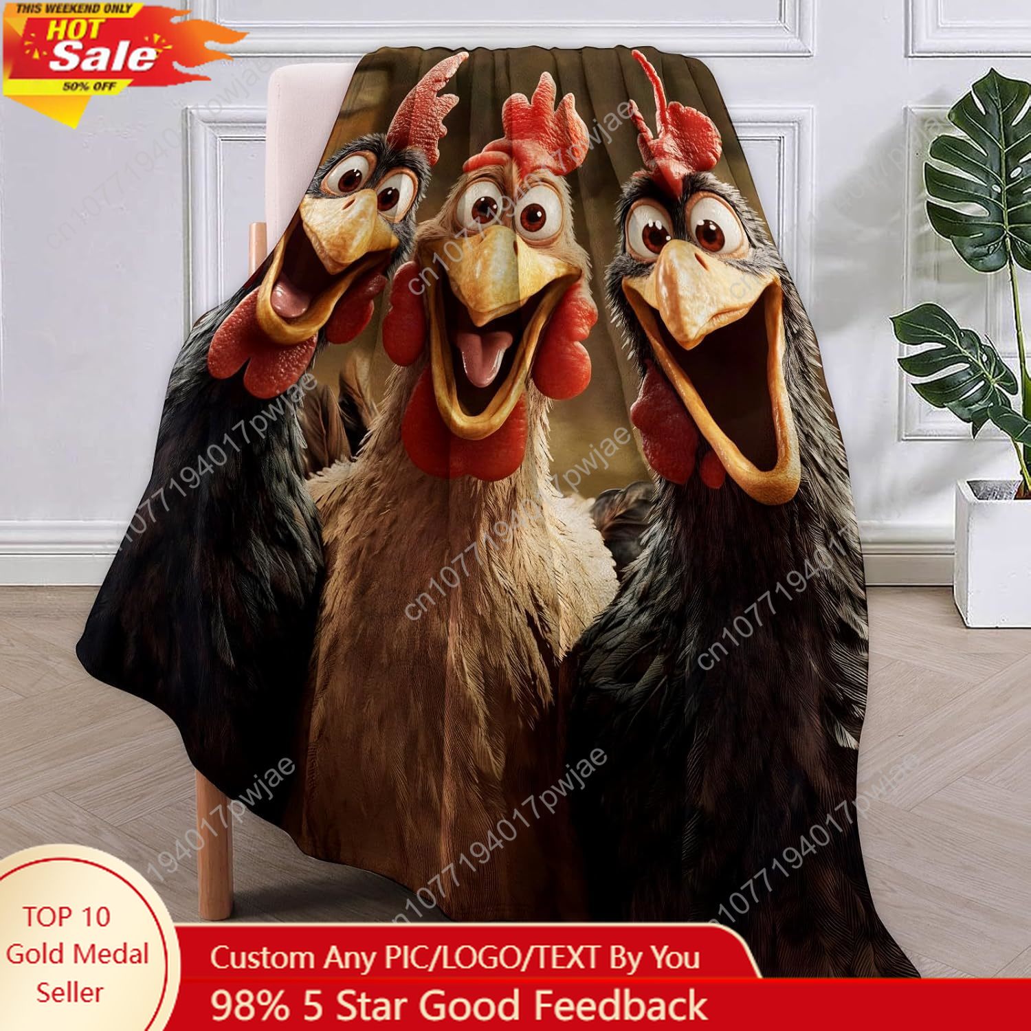 Home Textiles Blanket - Одеяло с цыплятами, подарки для женщин,