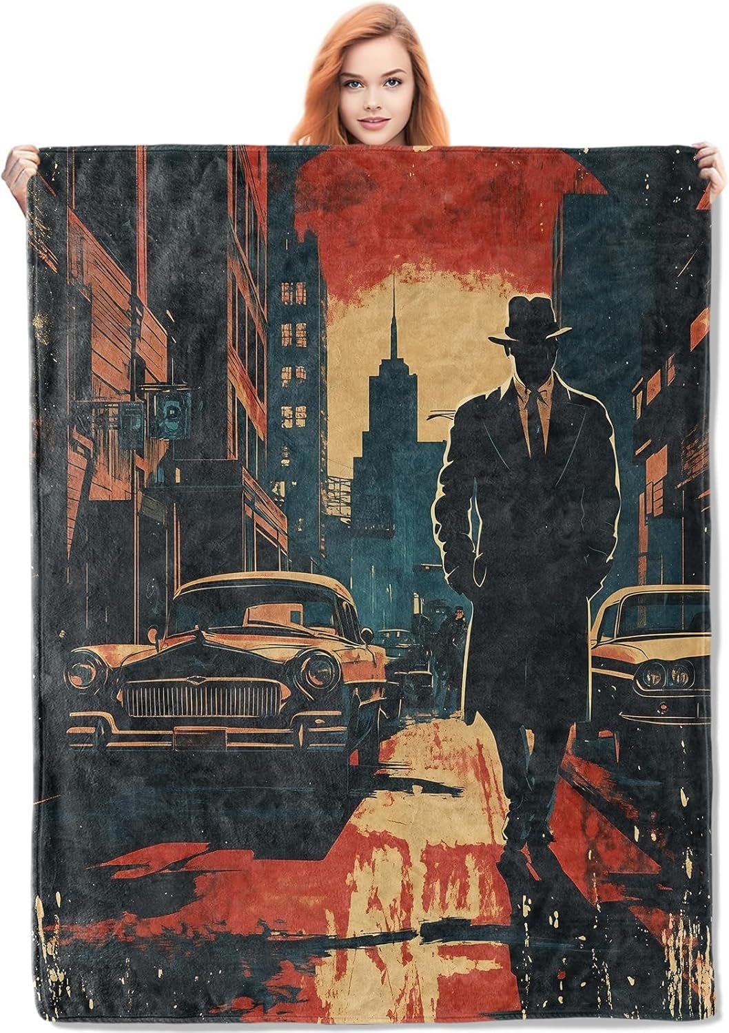 Home Textiles Blanket - Одеяло Noir Detective, подарки для женщин,