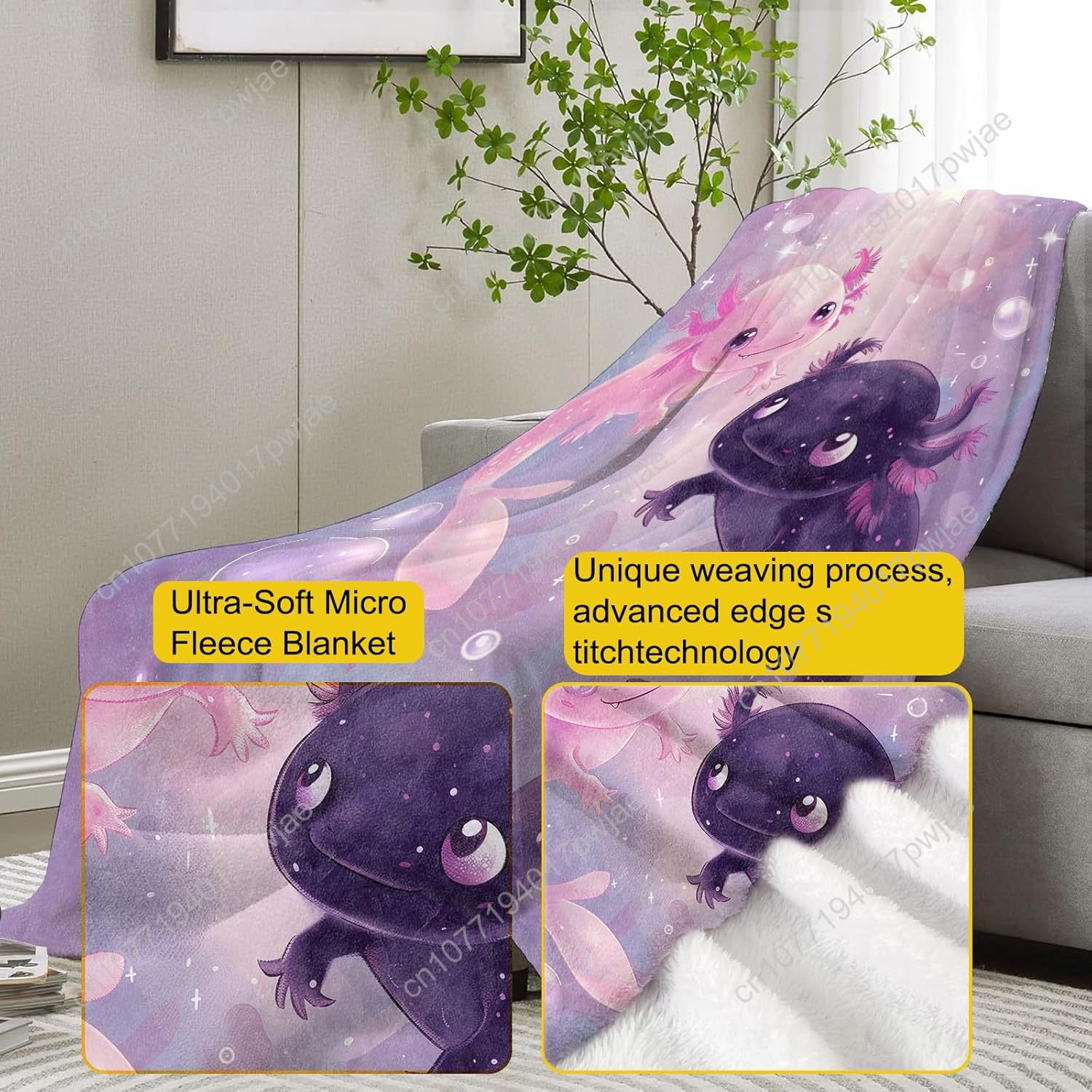 Одеяло Axolotl, милые фланелев – обзор и цена Home Textiles Blanket