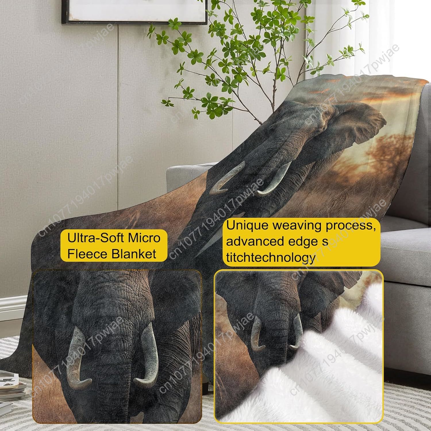 Флисовое одеяло со слоном, реа – обзор и цена Home Textiles Blanket